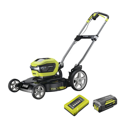 Masina de tuns gazon / mulcire 36V MAX POWER, motor fara perii, punte 51cm, cu acumulator 4.0Ah - RY36LMMX51A-140