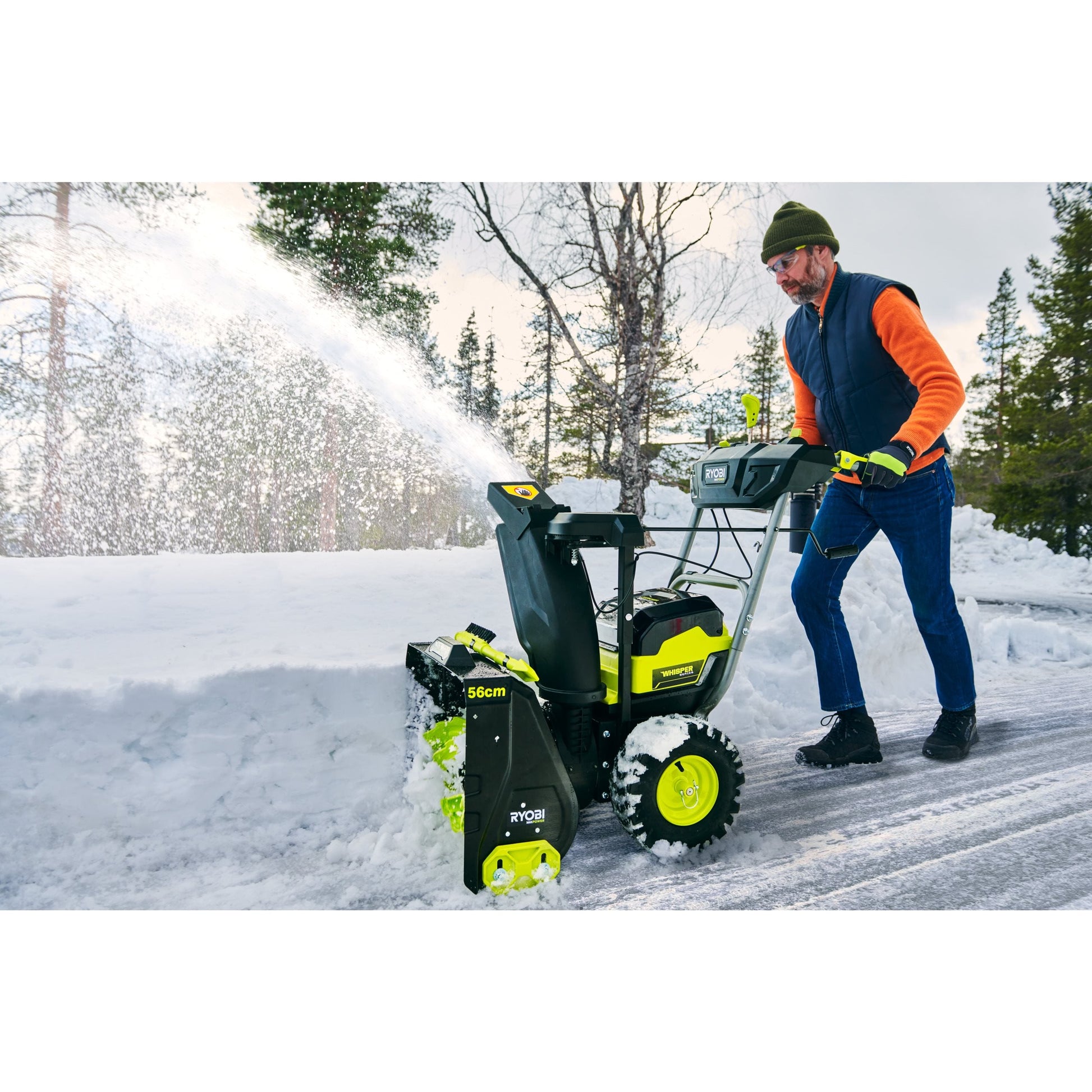 Freza de zapada 36V MAX POWER, latime 56 cm, cu 2 acumulatori de 5.0Ah - RY36STX56A-250