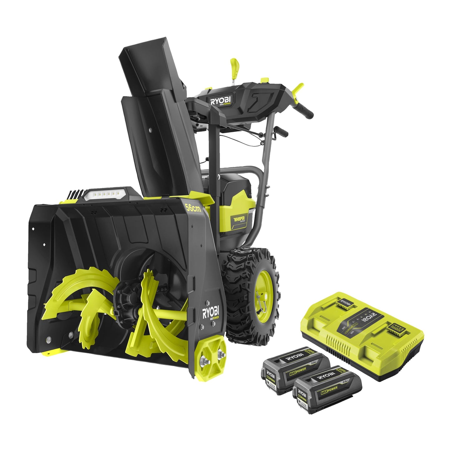 Freza de zapada 36V MAX POWER, latime 56 cm, cu 2 acumulatori de 5.0Ah - RY36STX56A-250