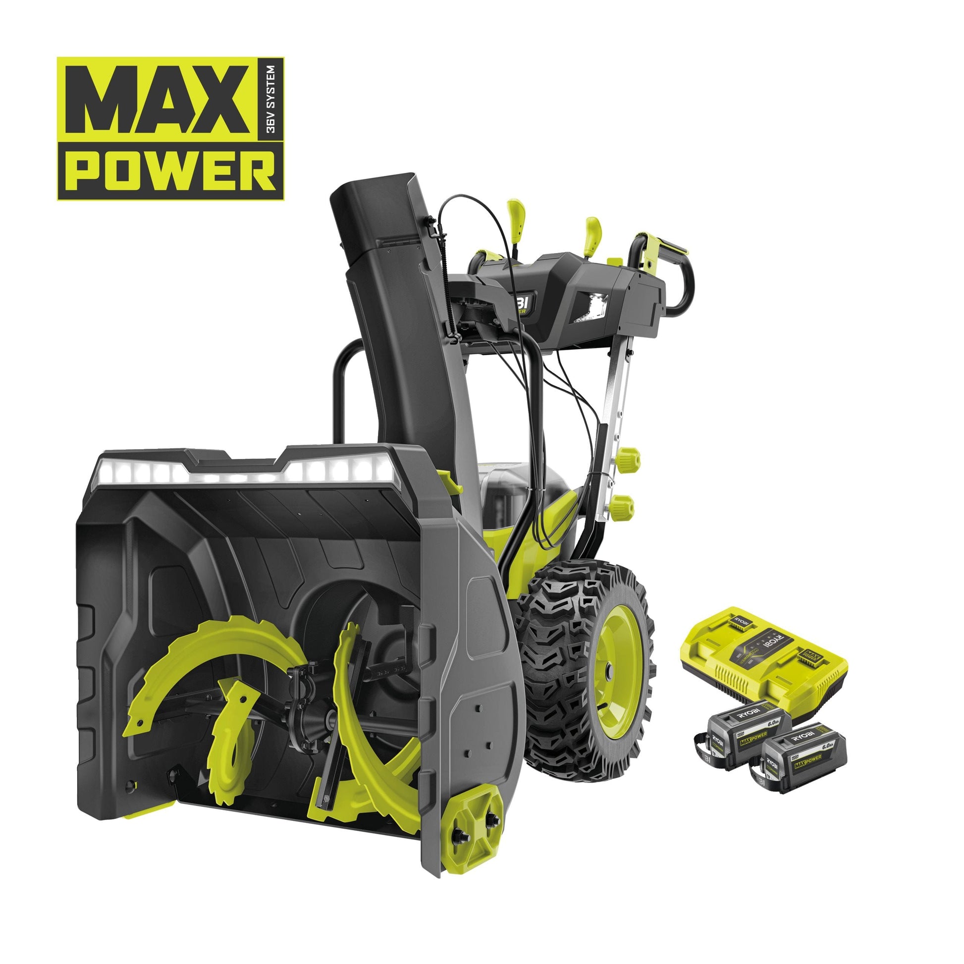 Freza de zapada 36V MAX POWER, motor fara perii, latime 61 cm, cu 2 acumulatori de 6.0Ah - RY36STX61A-260F