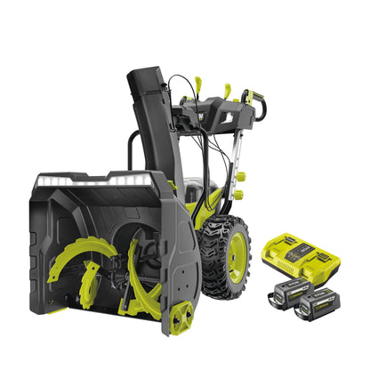 Freza de zapada 36V MAX POWER, motor fara perii, latime 61 cm, cu 2 acumulatori de 6.0Ah - RY36STX61A-260F