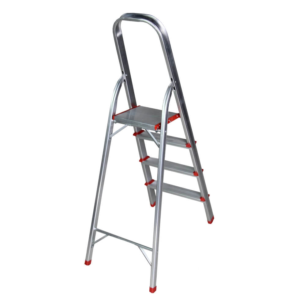 Scara aluminiu BISONTE STR0104 4 trepte, inaltime maxima 1,32 m, pentru interior