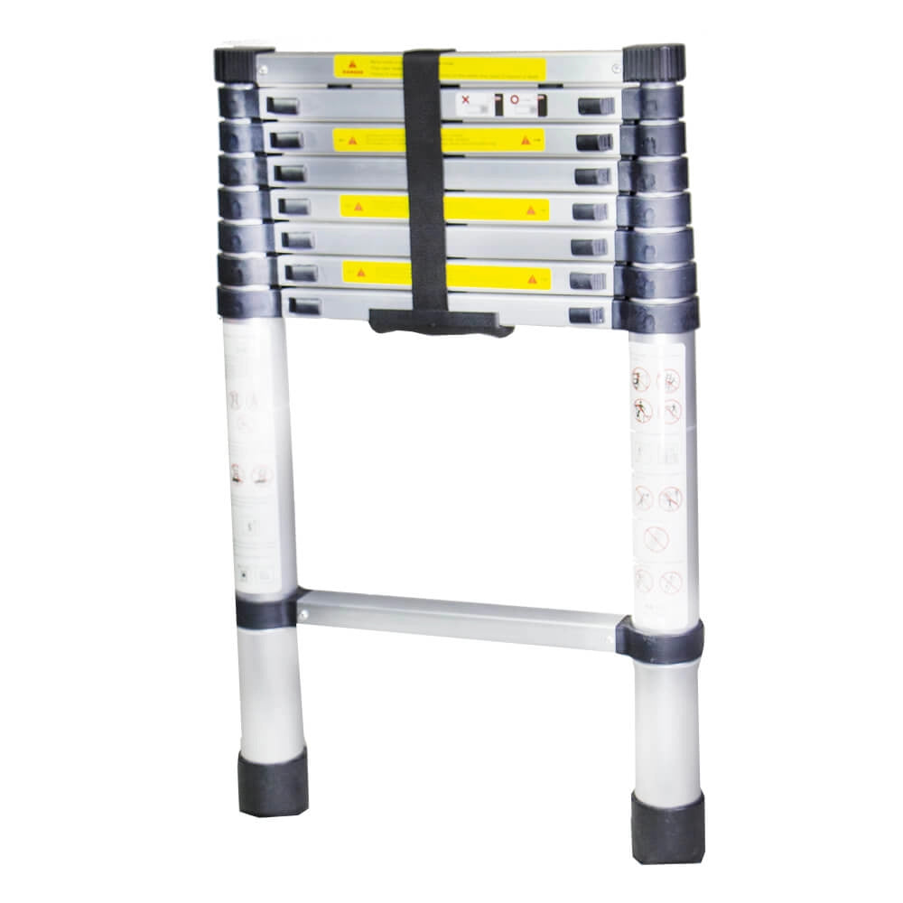 Scara telescopica aluminiu BISONTE STR1026 9 trepte, inaltime maxima 2.6 m