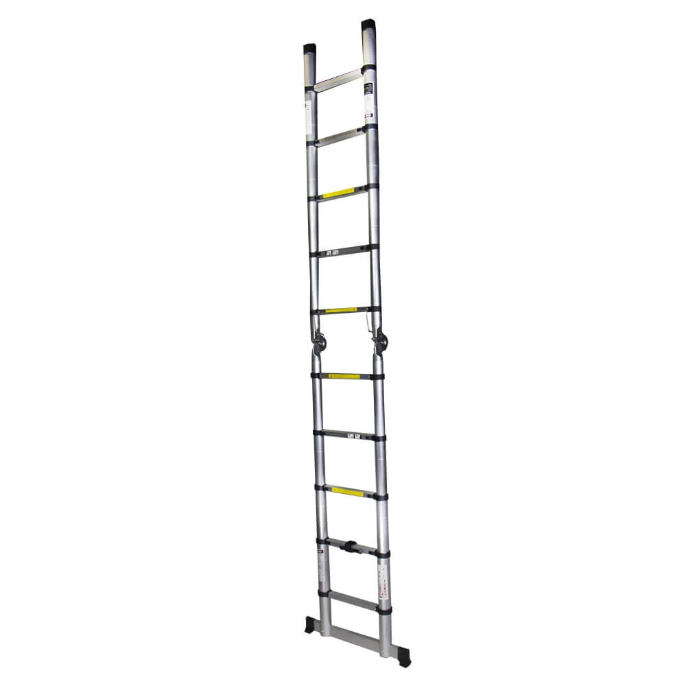 Scara telescopica dubla aluminiu BISONTE STR3032 2×5 trepte, inaltime maxima 3.2 m