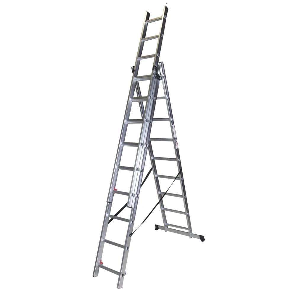 Scara tripla aluminiu BISONTE STR309 3 x 9 trepte inaltime maxima 5.89 m