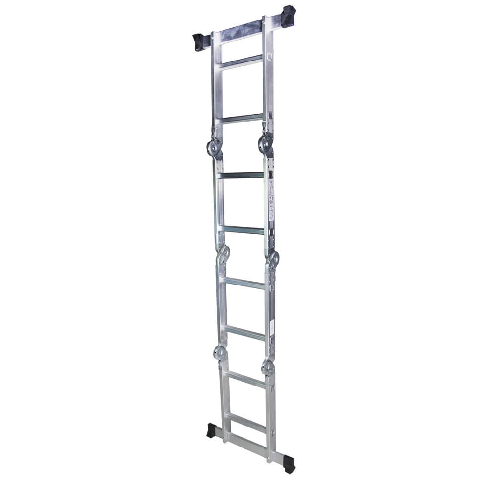Scara multifunctionala din aluminiu BISONTE STR402 4 segmente x 2 trepte, inaltime maxima 2.5 m