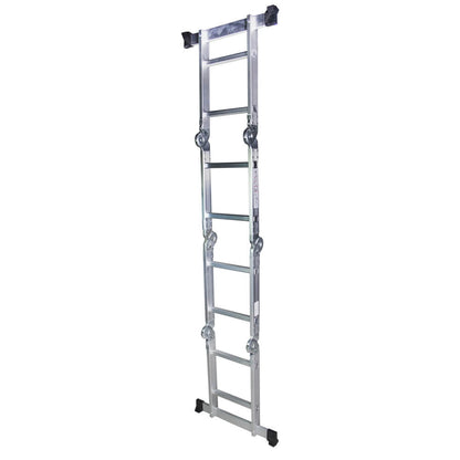 Scara multifunctionala din aluminiu BISONTE STR402 4 segmente x 2 trepte, inaltime maxima 2.5 m