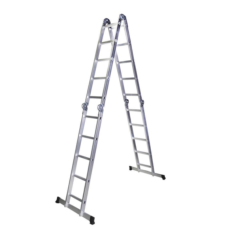 RS Scara multifunctionala din aluminiu BISONTE STR405 4 segmente x 5 trepte, inaltime maxima 5.8 m