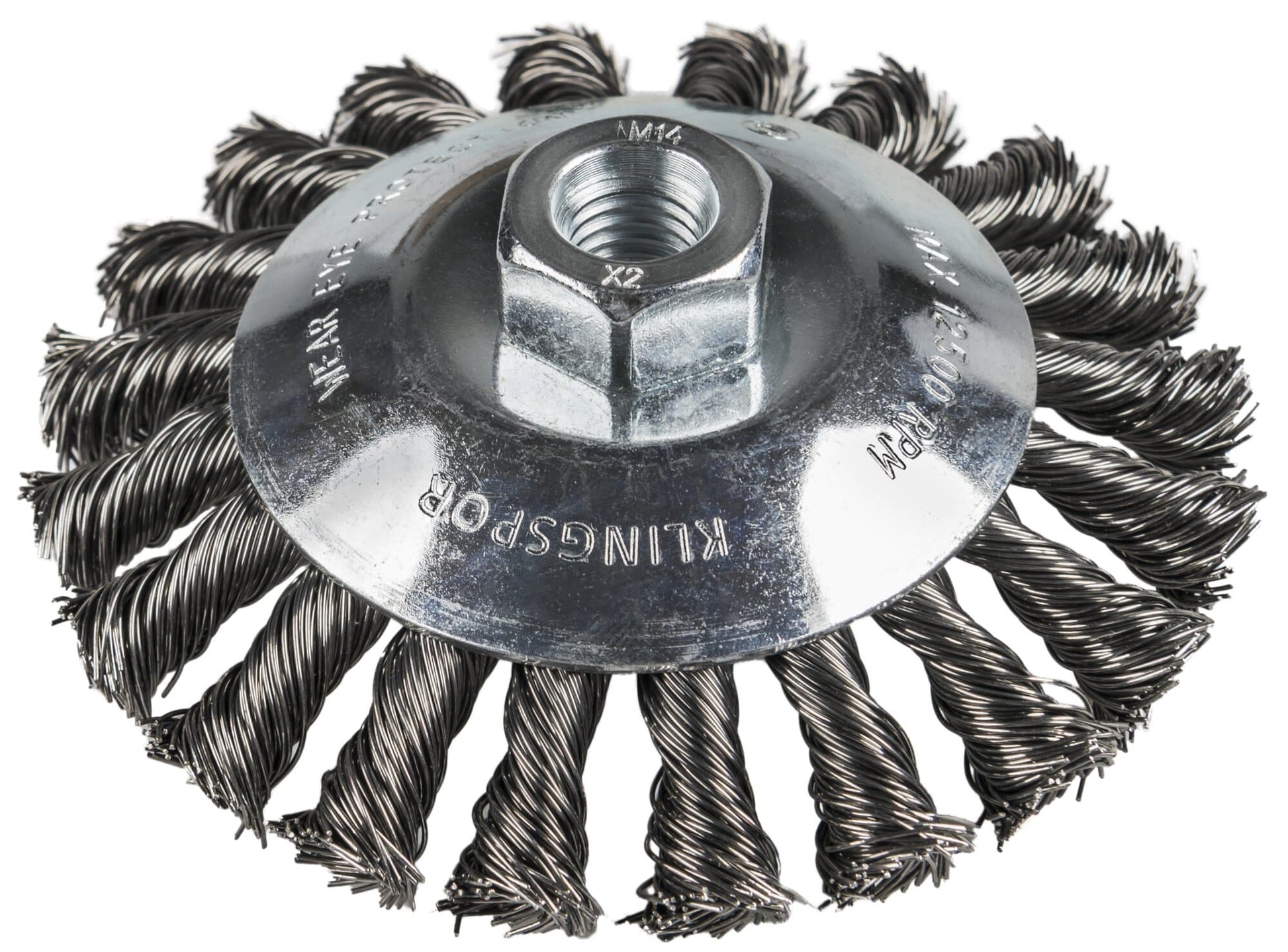 Perie cupa, cu alezaj, pentru decapare inox, M14, BK 600 Z, diametru 115 mm