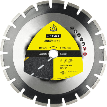 Disc diamantat segmentat, pentru taiere asfalt, DT 350 A Extra, 350 x 25.4 x 3.2 mm
