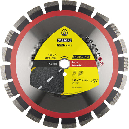 Disc diamantat, segmentat, pentru taiere beton / asfalt, DT 350 AB Extra, 400 x 25.4 x 3.6 mm