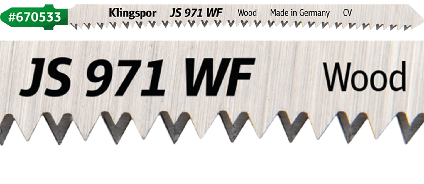 Panza pentru fierastrau vertical / pendular, pentru blaturi lemn / panouri melaminate / lemn de esenta moale, JS 971 WF, 132 x 8 mm, set 5 bucati