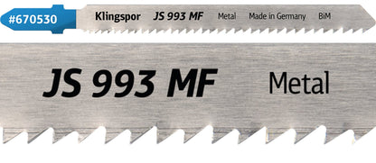 Panza pentru fierastrau vertical / pendular, pentru tabla / otel / inox / metale neferoase / aluminiu, JS 993 MF, 100 x 8 mm, set 5 bucati