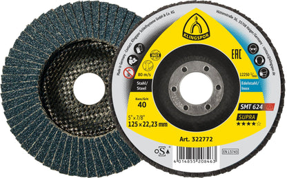 Disc lamelar frontal, pentru metal, SMT 624, 180 x 22.23 mm, granulatie 80